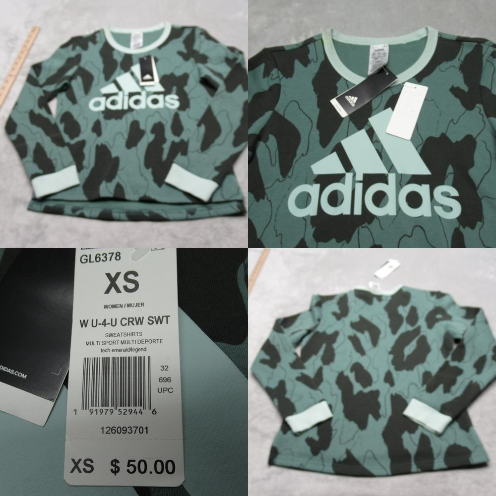 Adidas x Joe Saldana Sweatshirt Womens XS Emerald Crewneck Multi Sport U-4-U NWD